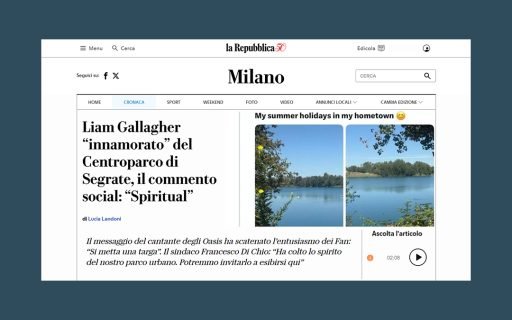 Centroparco è “Spiritual”: il commento social di Liam Gallagher porta Segrate sotto i riflettori