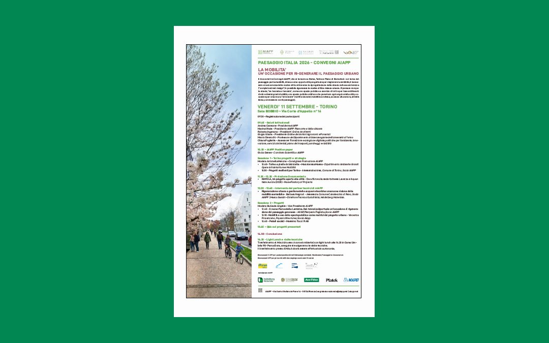 AG&P greenscape a Torino per il Convegno AIAPP sulla Mobilità: il Parco della Lanterna e la rigenerazione del paesaggio genovese
