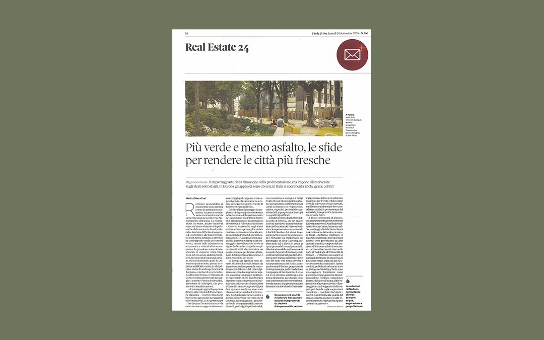 Depaving: una questione complessa che il Sole 24 Ore racconta attraverso Pocket Campus Bernini